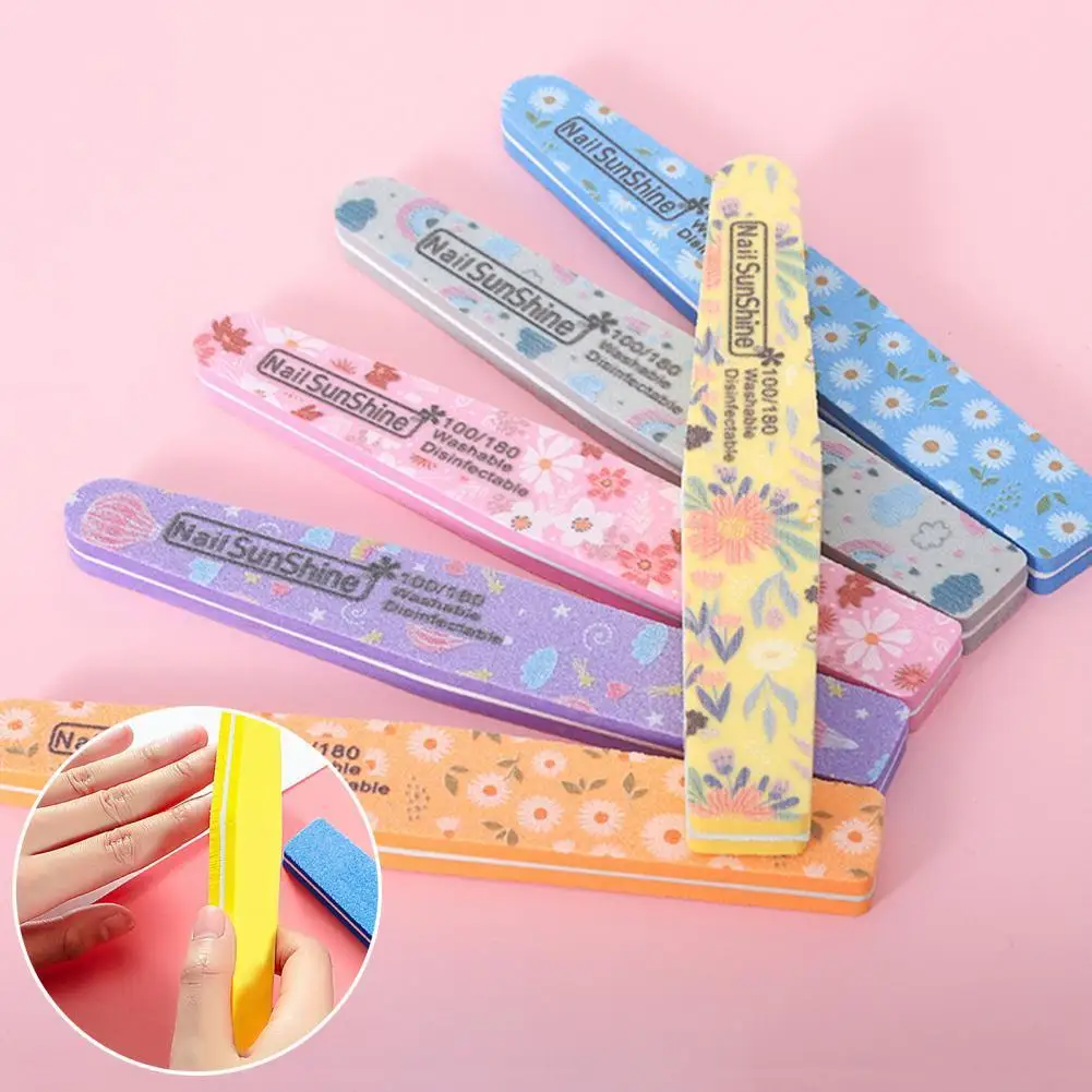 Manicure File Convenient Nail Art Sanding Files Buffing Curve Manicure Tools Wear-resistant Non-slip Nail Buffer