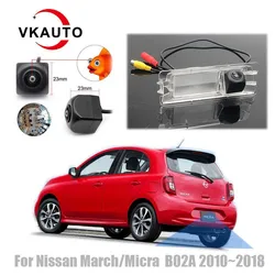 VKAUTO Fish Eye Rear View Camera For Nissan March/Micra B02A X02A 2010~2018 HD CCD Reverse Parking Backup Camera AHD CVBS