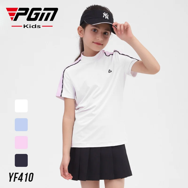 

PGM Golf Apparel Summer Short-sleeved T-shirt Sports Wear Quick-drying Girl Jersey Digital Breathable Mesh Clothing Tops YF410