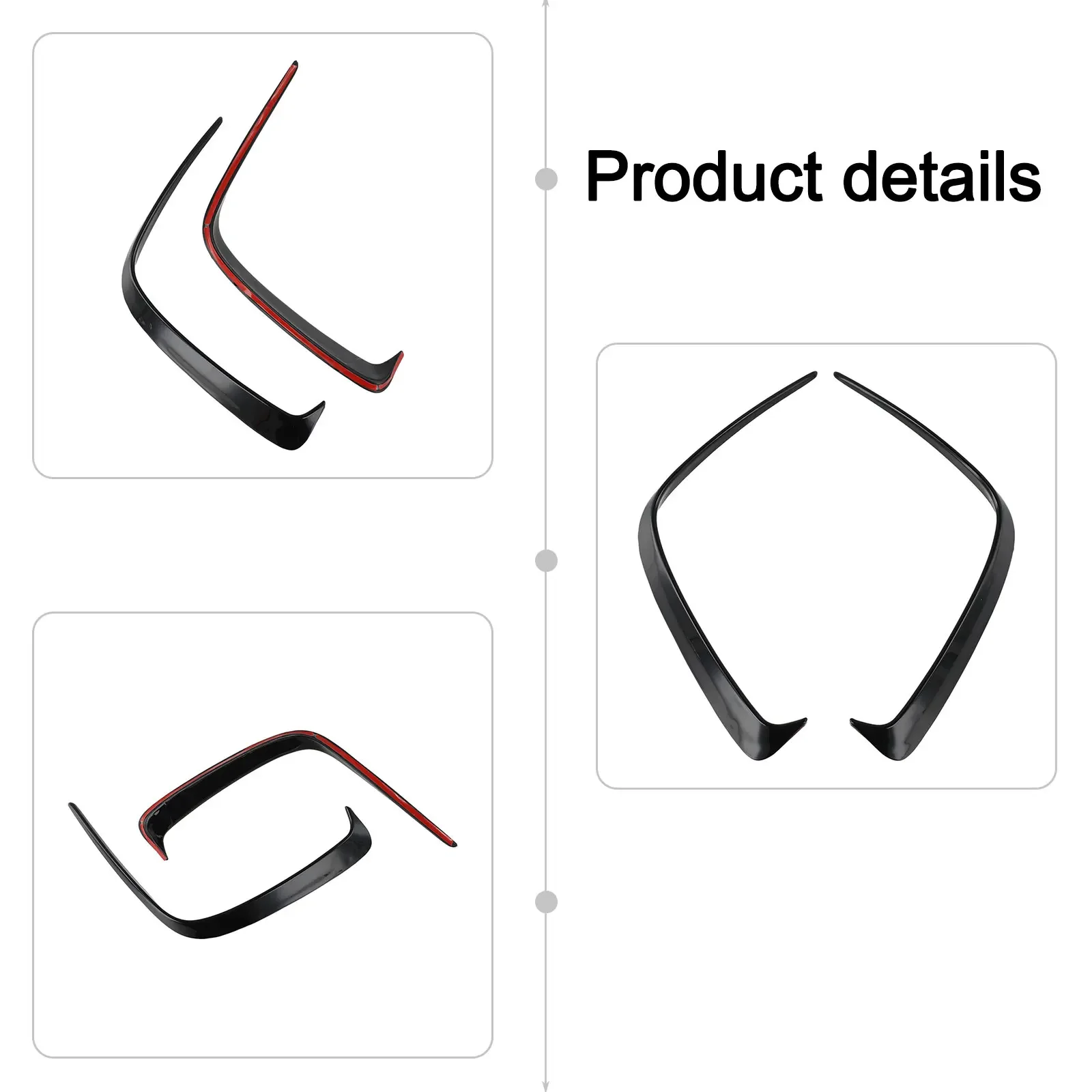 

High Quality Material Stylish Design Car Accessories Canards Canards Abs Plastic Car Styling Parts Lip Spoiler Splitter