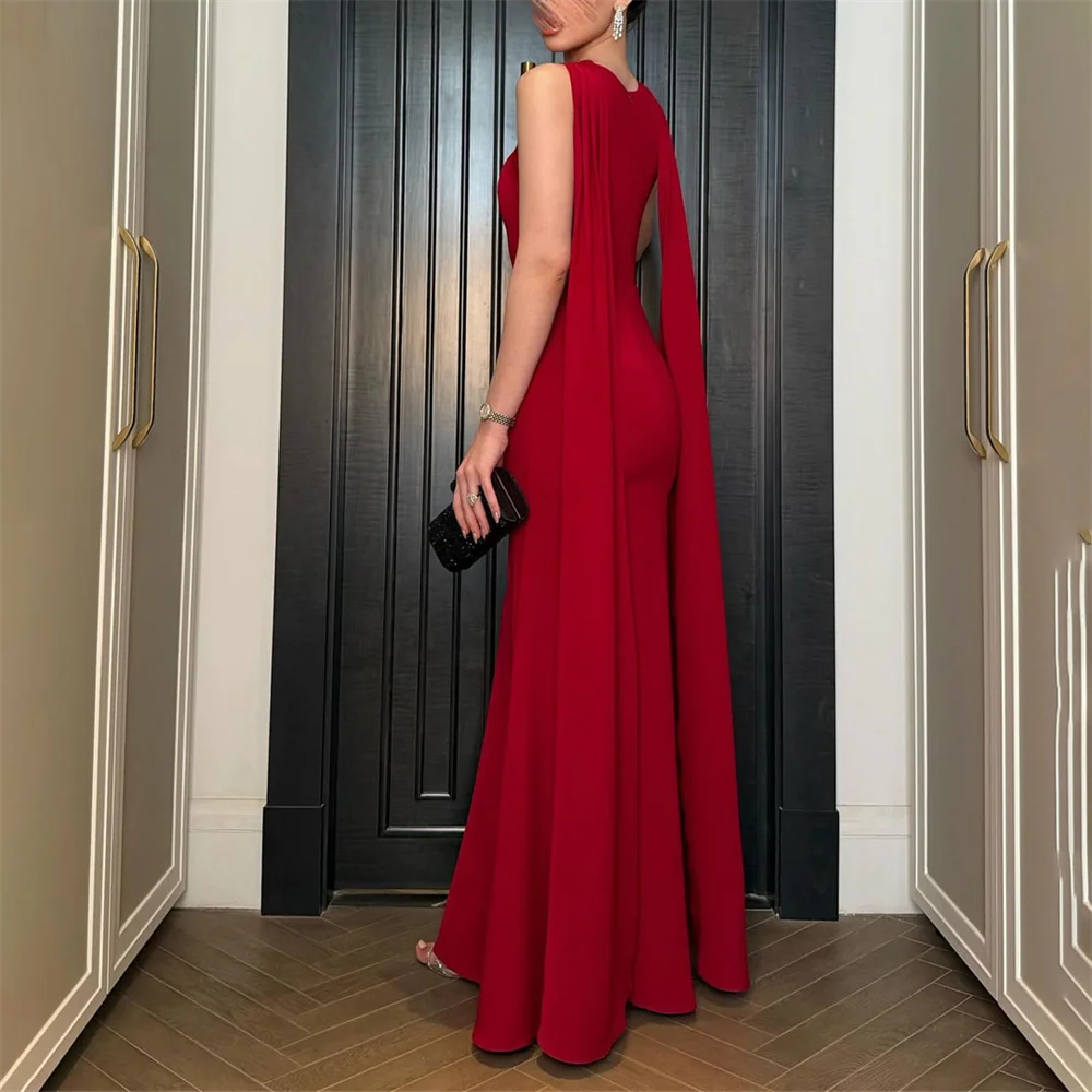 فستان سهرة بحورية البحر مخصص برقبة عالية بدون أكمام من ROYET بطول الكاحل سويب تراين فستان حفلات رسمي جديد 2025