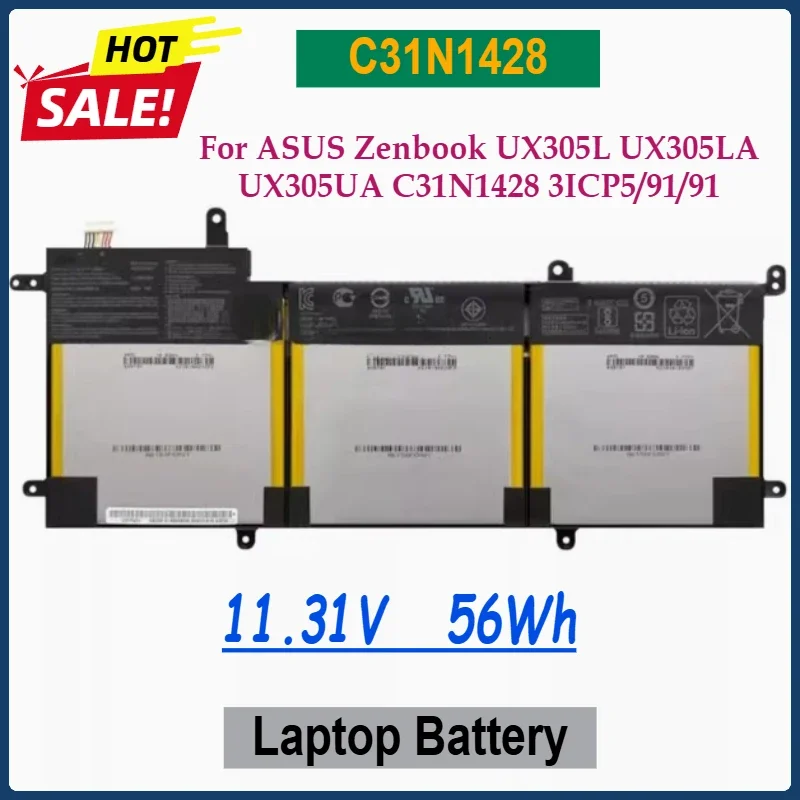 SWZY 11.31V 56Wh C31N1428 Laptop Battery for ASUS Zenbook UX305L UX305LA UX305UA C31N1428 3ICP5/91/91 Replacement Batteries