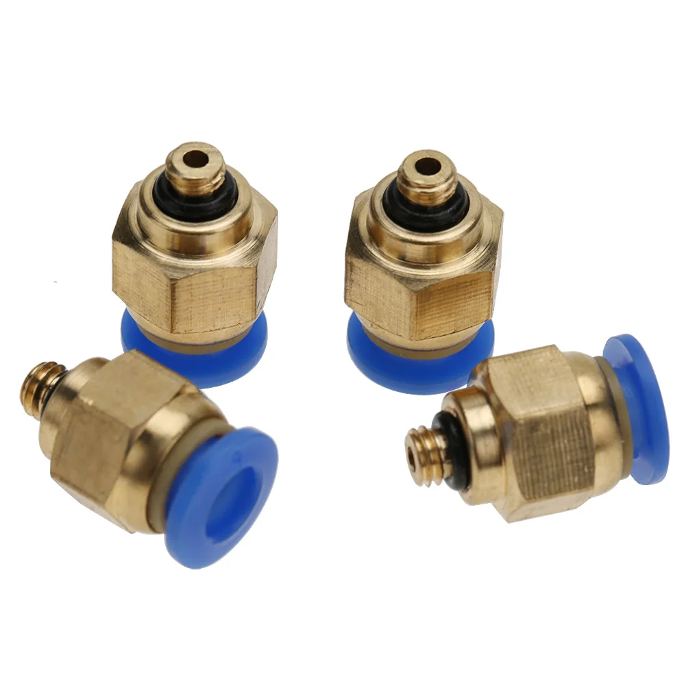 4mm Air Pipe Pneumatic Quick Fittings Male Thread Straight Push In Connector (PC4-M5 20pcs)