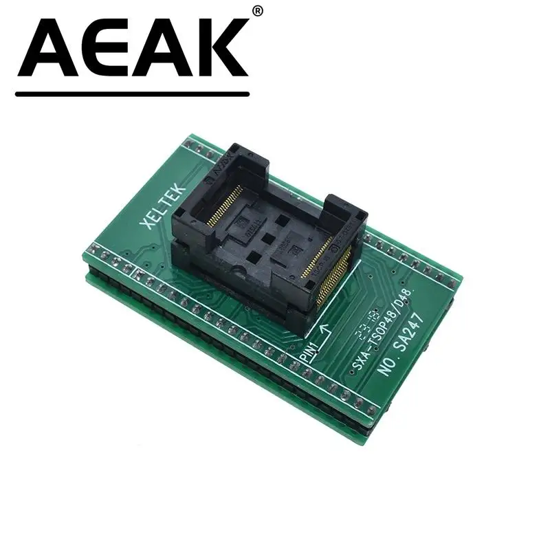 AEAK Top Quality TSOP48 to DIP48 adapter,TSOP48 test socket 0.5mm Pitch for RT809F RT809H & for XELTEK USB Programmer