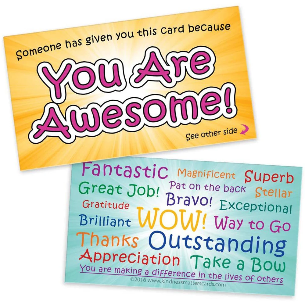 10-50pcs You Are Awesome Cards Postcards For Kids And Adults Positive Affirmations Kindness Employee Appreciation Card