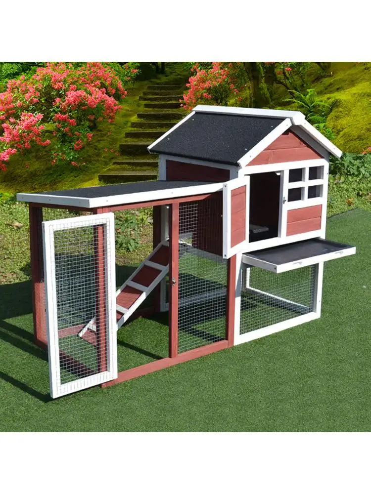 Wooden Double-layer Cat House Cat Cage Cat Litter, Waterproof, Sunscreen, Breathable And Comfortable