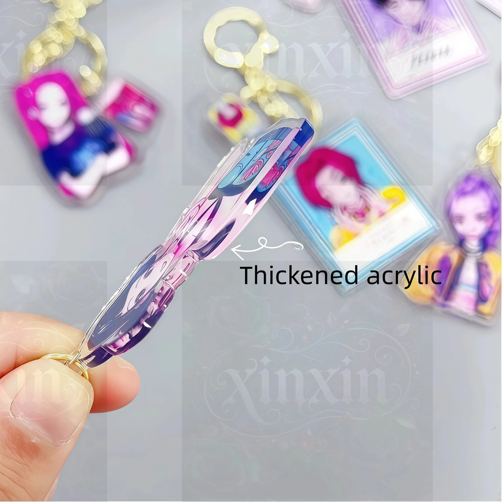 

Anime Girl Acrylic & PVC Keychain, Cute Character Pendant, 3D Figure Bag Charm, Anime Merch Gift for Kids