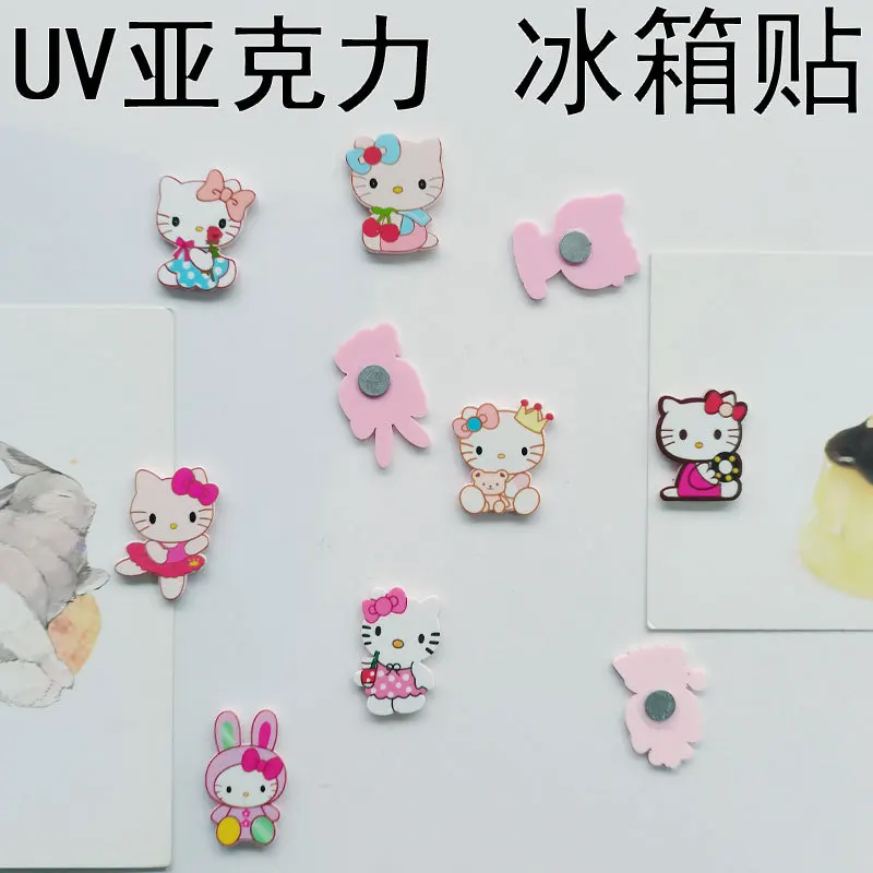 Hello Kitty Drawing Board Acrylic Magnet Mini Refrigerator Home Decoration Sticker Magnets Fridge Souvenir Whiteboard Magnets