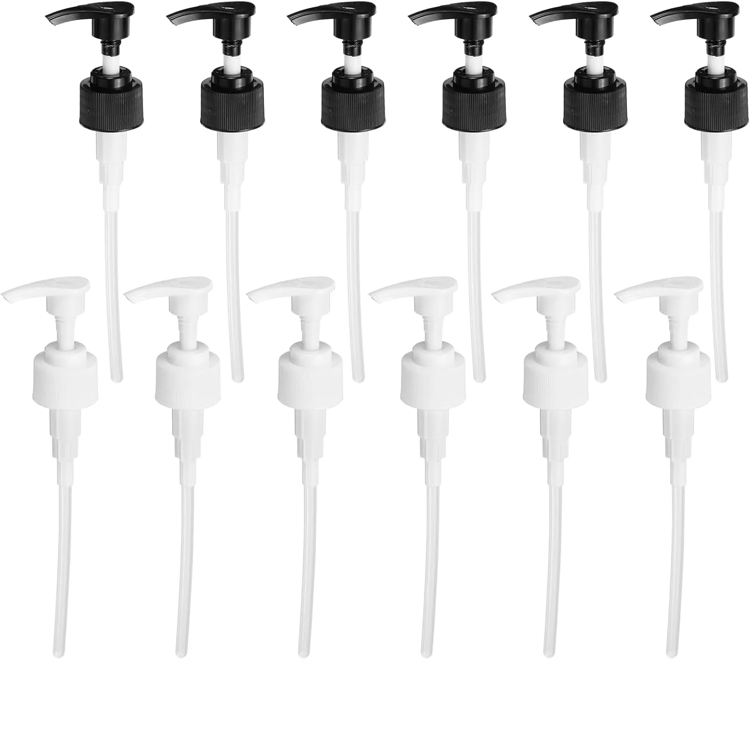 300Pcs Black White Universal Pump Dispenser 28/410 Pump Lid Top Replacement Fits Most 1 Liter Bottles for Sanitizer, Shampoo