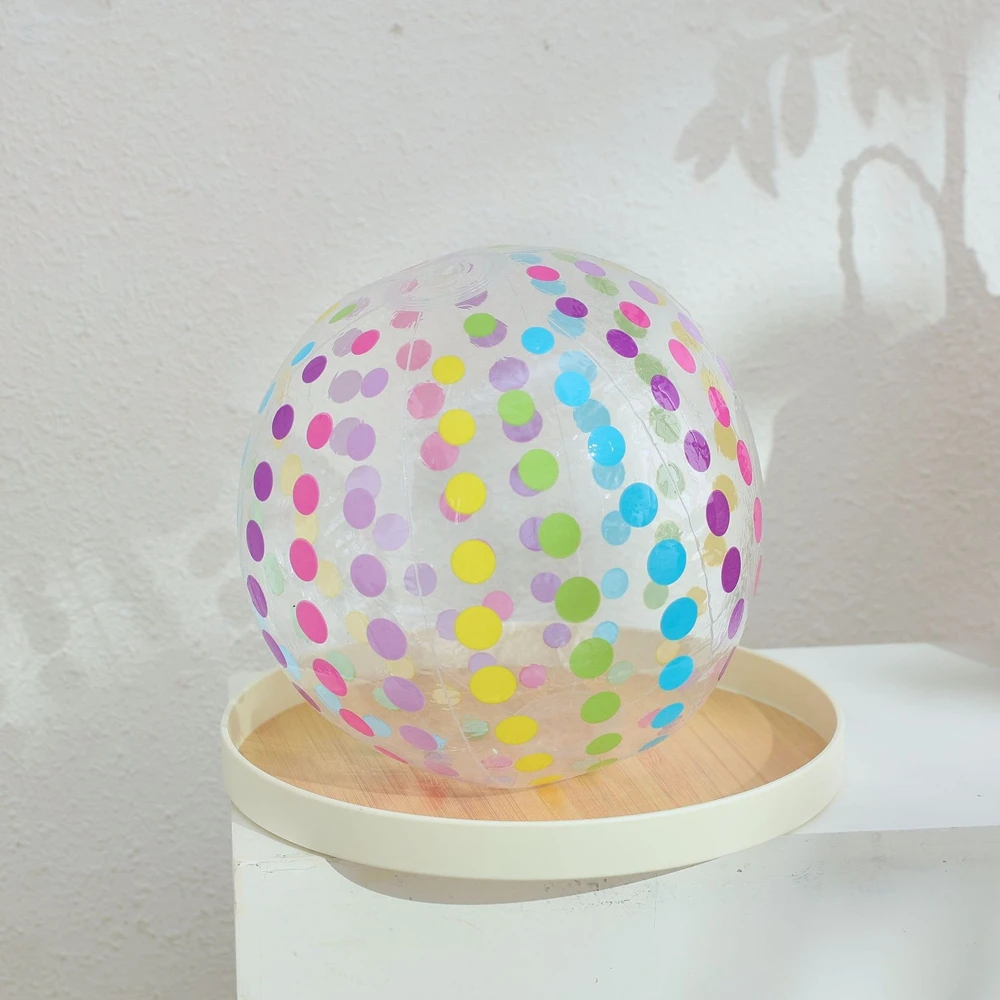 1pcs 16 inch pink inflatable dot beach ball, water game, summer pool, birthday party decoration view 6