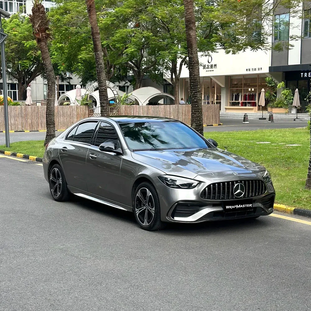 PET Backing Long-Lasting Vinyl Wrap Metallic Dark Silver Vinyl How to Apply Car Wrap Film