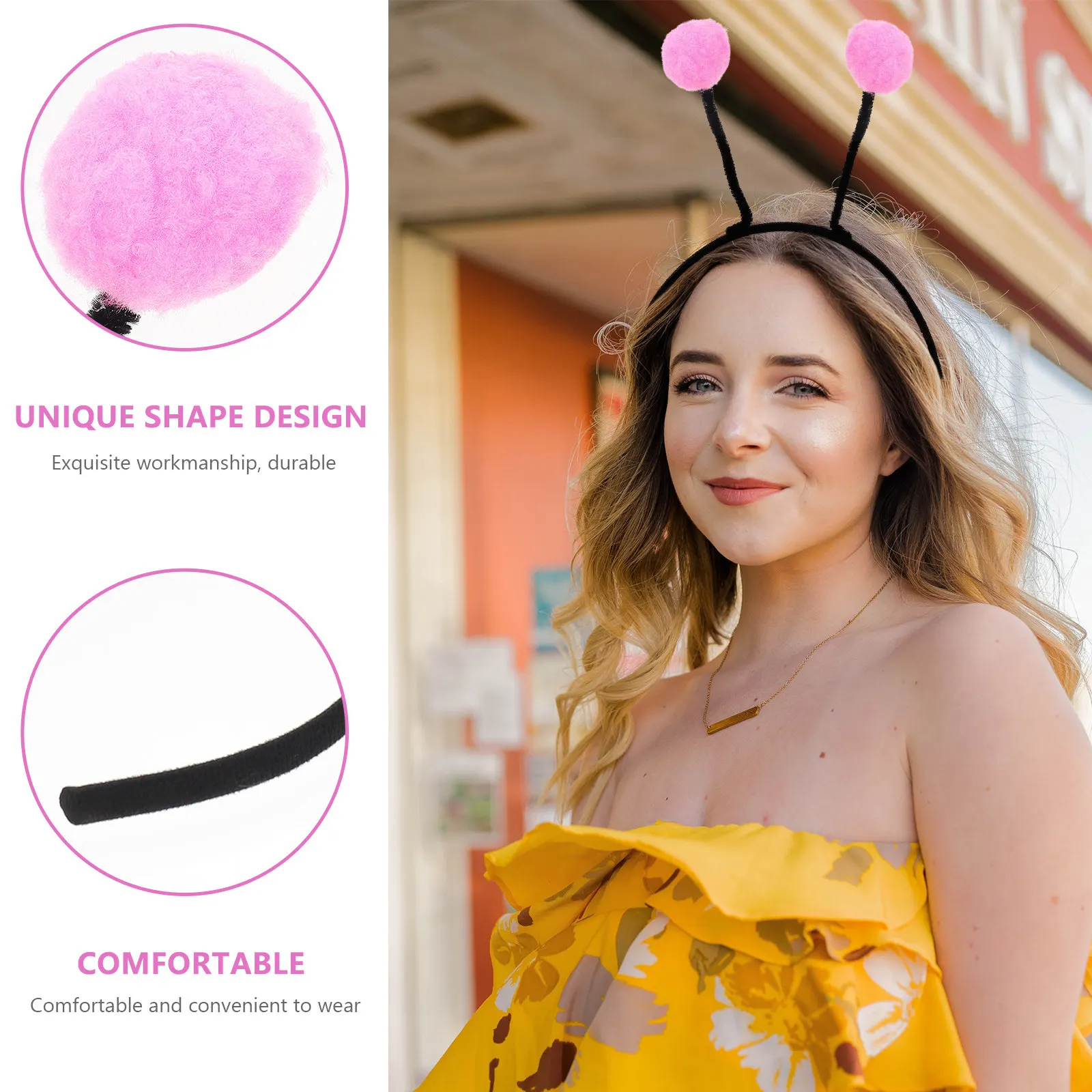 

6pcs Pom Pom Hair Hoops Headbands For Girls Party Headdress Valentine'S Day Halloween Christmas Birthday Gift Hair Styling Tool