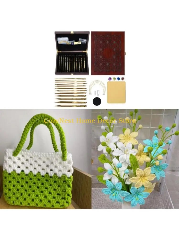 

92MF Smooth Crochet Set Aluminum Accessories Various Size Knitting Accessories for Handmade Craft Projects