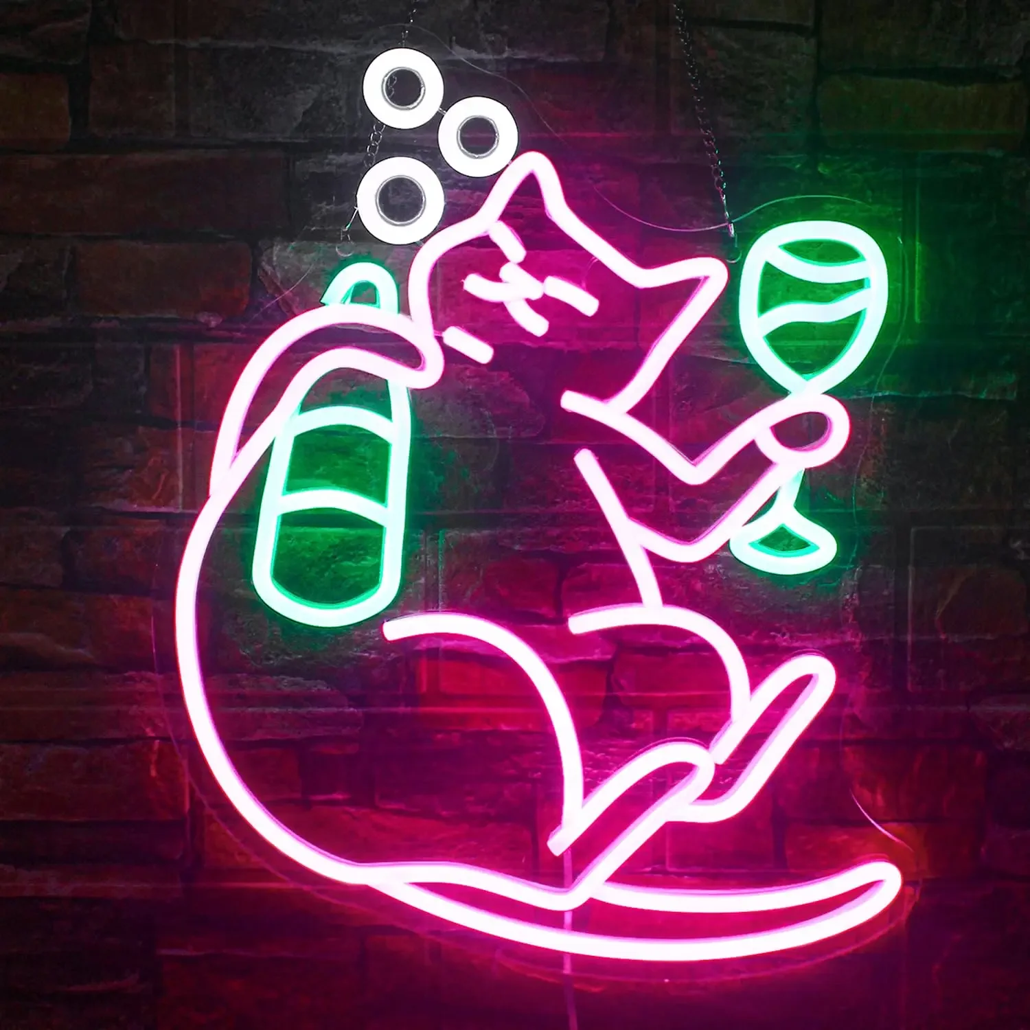 Drinking Cat Neon Light USB Powered Suitable For Home Bar Decor Club Restaurant Coffee Shop Business Store For LED Wall Decor