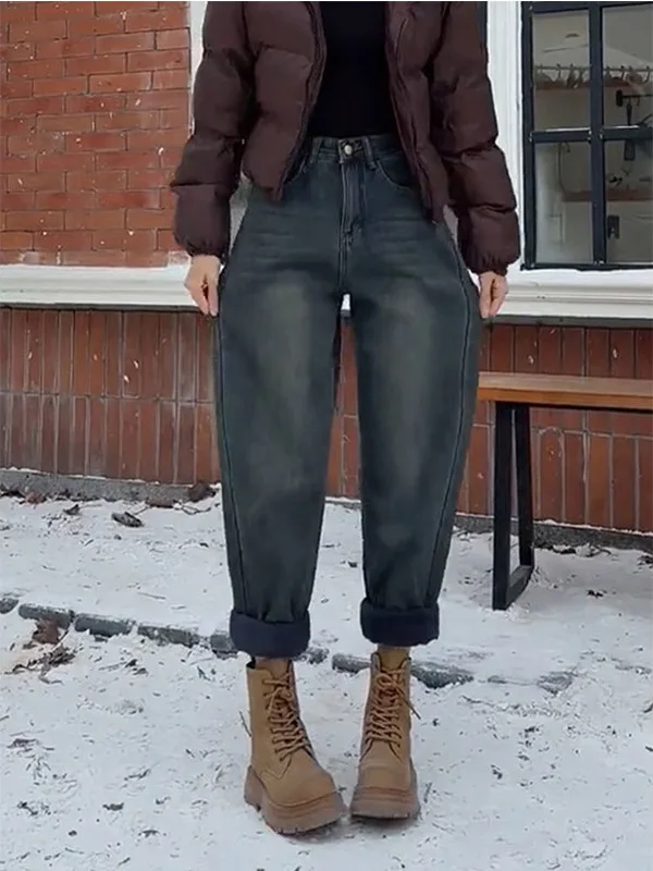 Jeans Harlan Ricamati Stile Retrò Americano, Jeans a Gamba Dritta Snellenti da Donna, Jeans Dad a Vita Alta, Abbigliamento Casual in Denim