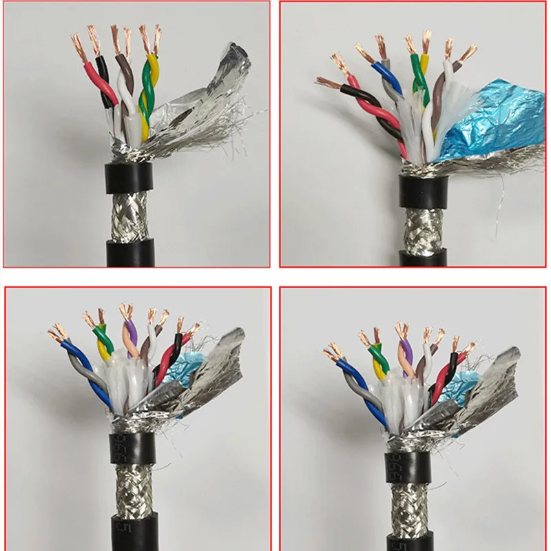 2 4 6 8 core Twisted pair shielded wire servo code 485 communication control wire 24 22 20 18 17 AWG pure copper core PVC sheath