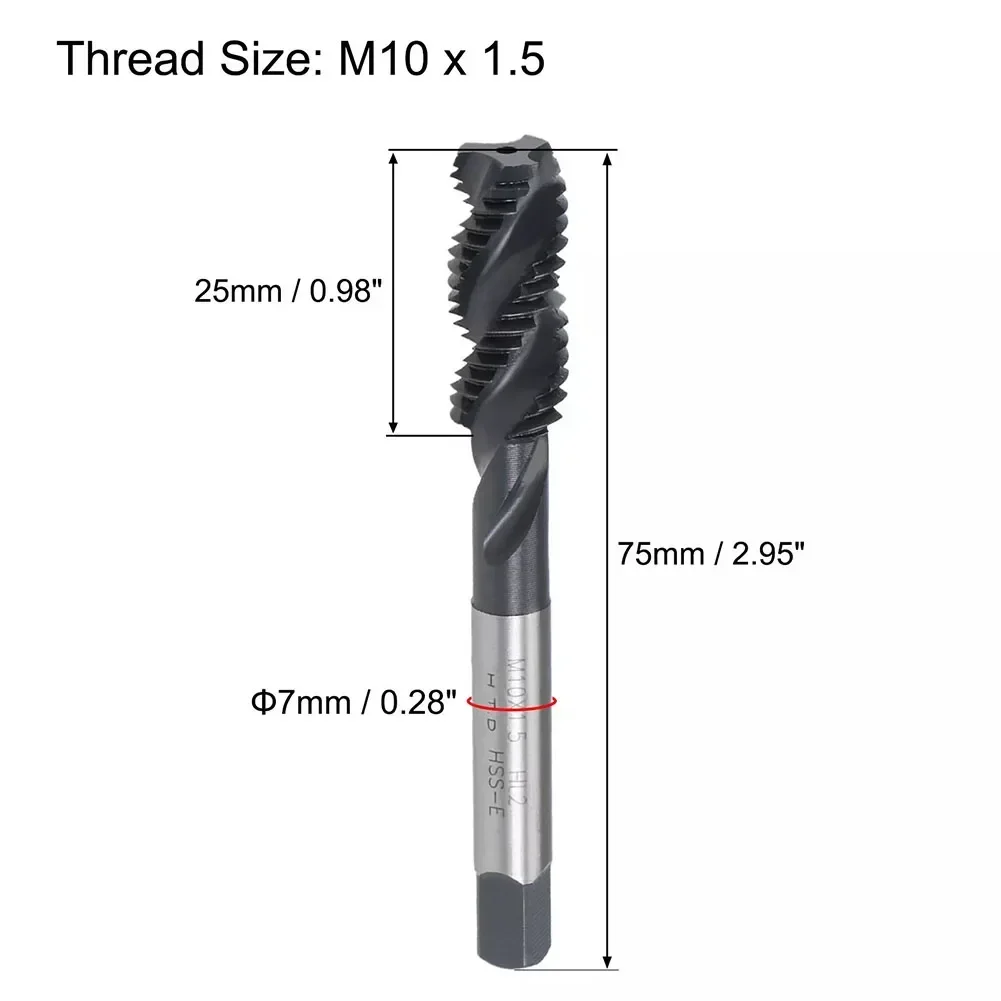 

1pcs M10 X 1.5 Spiral Flute Tap Metric Machine Thread Tap HSS Nitriding Coated For Drilling Tapping Machines CNC Milling Machine