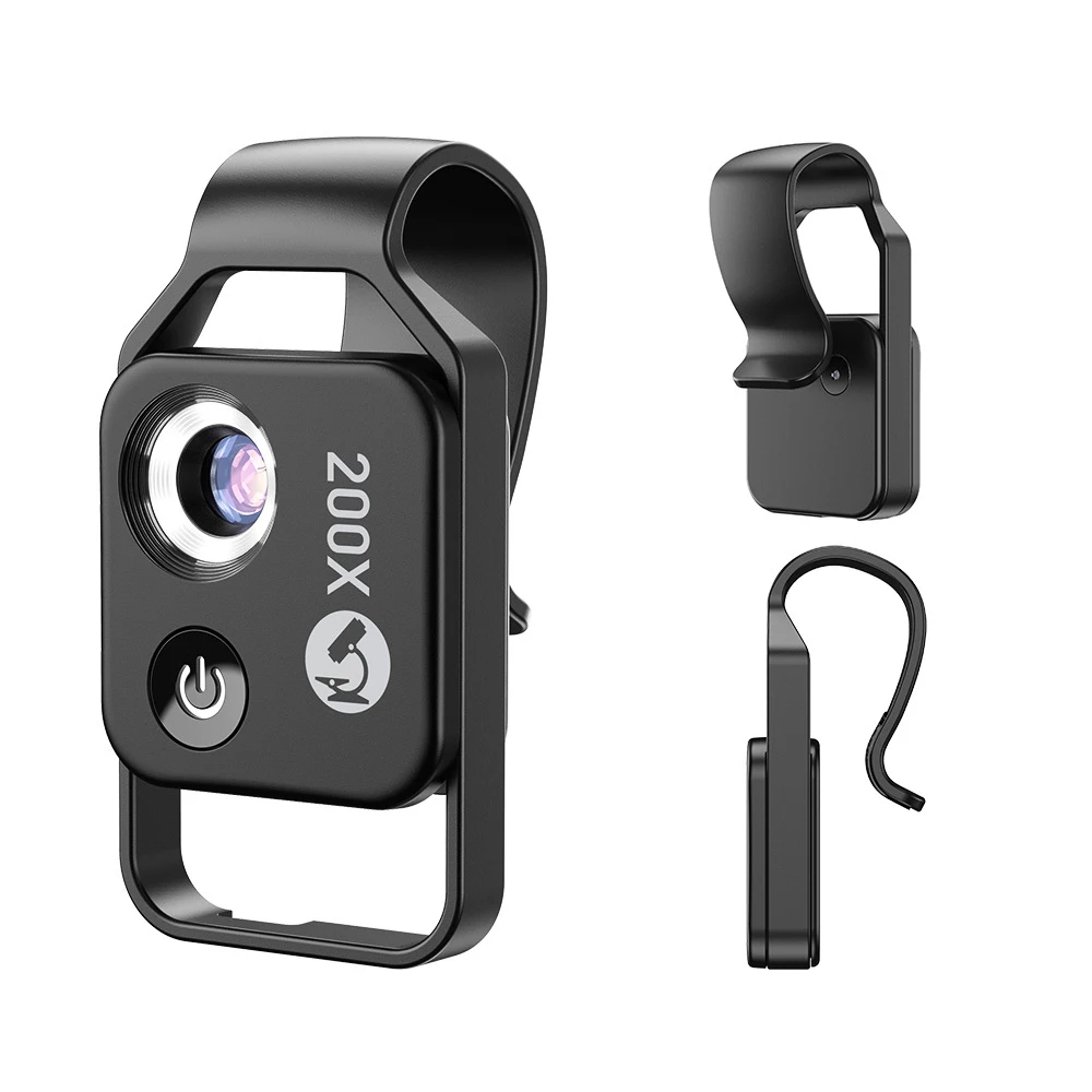 

200X Magnification Microscope Lens with CPL Mobile LED Light Micro Pocket Macro Lenses for for mobile Cell Phone Accessories