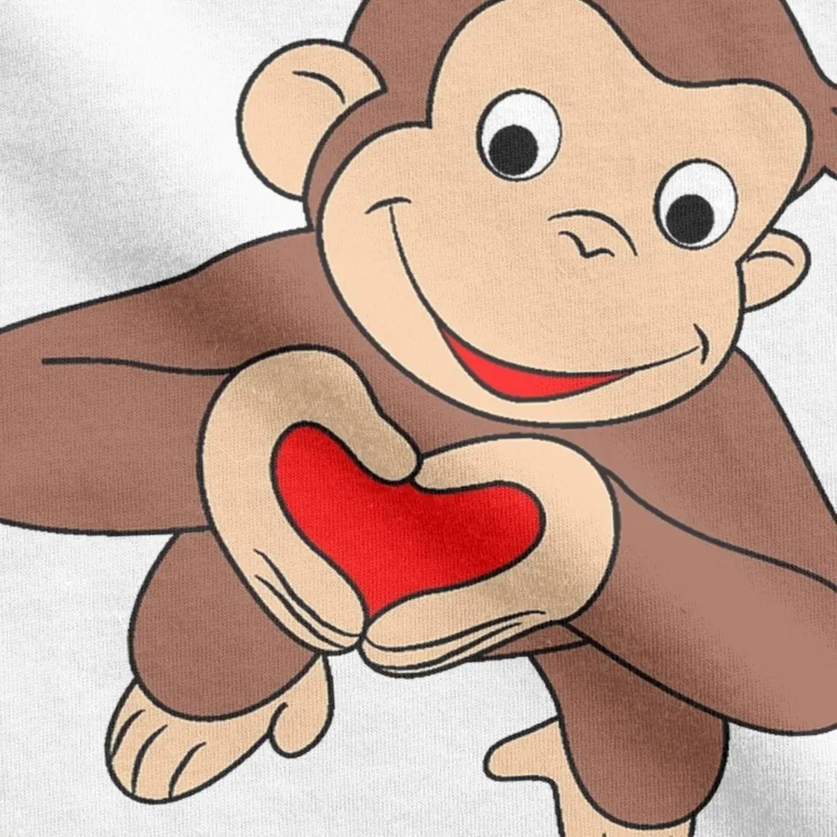 تي شيرت من القطن الخالص للرجال والنساء ، لطيف ، مضحك ، كرتون ، بني ، قرد ، جورج ، ملابس صيفية