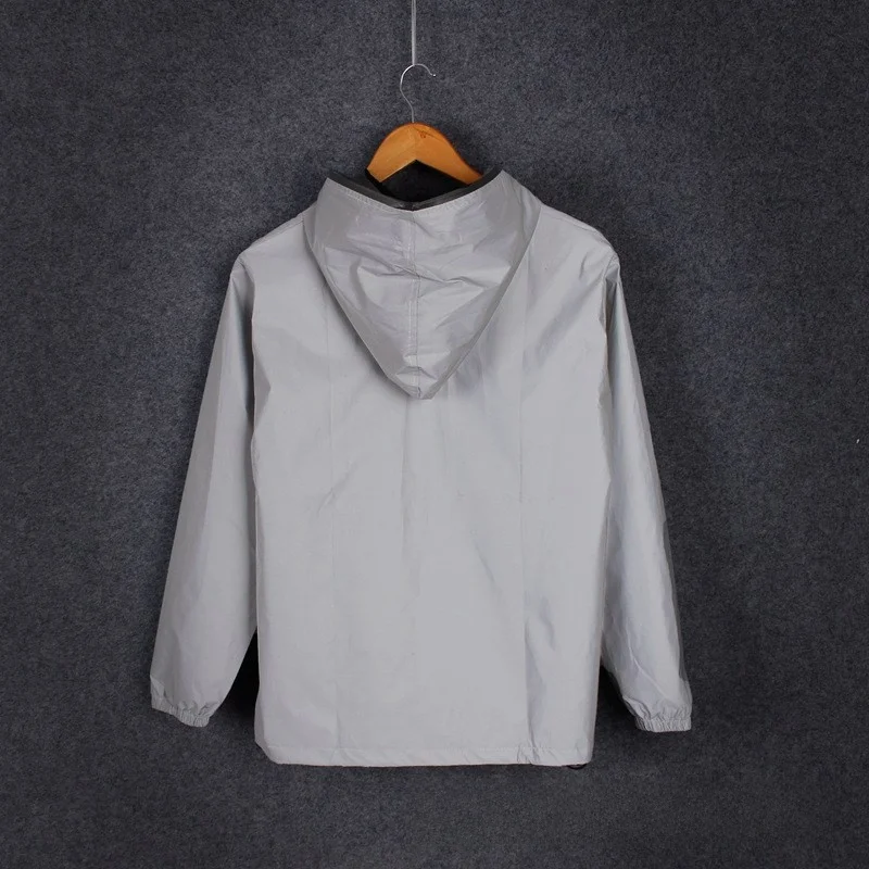 

Светоотражающая свободная мужская куртка Night Glow: ветрозащитная осенняя модная верхняя одежда для спорта, длинный рукав, без бренда, особо широкий крой