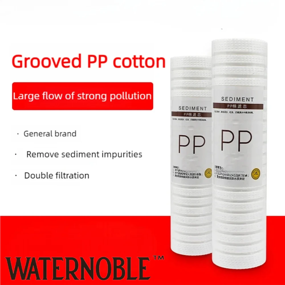 

Waternoble 10 Inch Grooved PP Cotton Sediment 1 Micron Universal Whole House Water Filter Replacement Cartridge for Water Filter