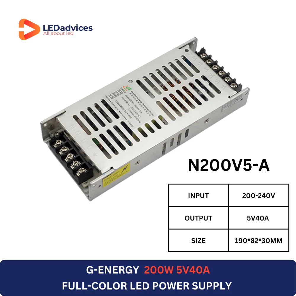 Best Price 200W 5V40A G-Energy N200V5-A Full Color Ultra Thin LED Screen Switching Power Supply