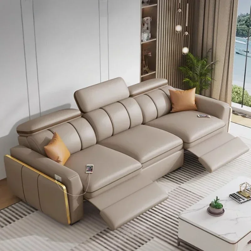 Couro genuíno reclinável sofá italiano, Lounge moderno, Designer elétrico, cadeira extravagante de luxo, Banken Home Furniture