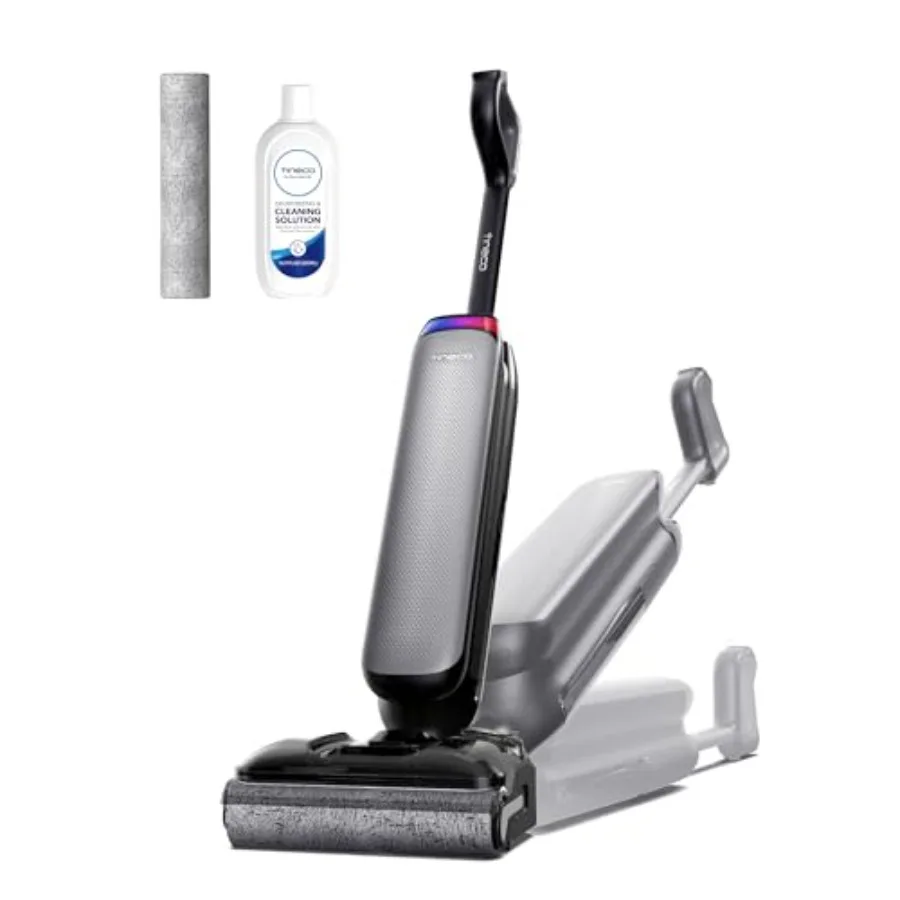

Wet Dry Vacuum Cleaner for Hard Floors, ABS Plastic, Black, 22kPa Suction, 50 Min Runtime, iLoop Smart Sensor, DualBlock Anti-T