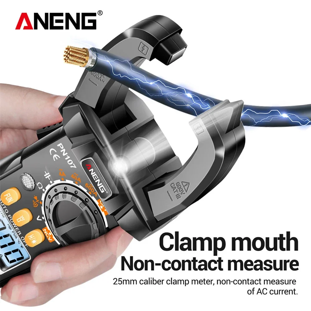 Aneng Pn107 4000 Telt Digitale Klem Meter 600a Ac Stroom Tester Voltmeter Ampèremeter Ncv Diode Professionele Elektricien Gereedschap