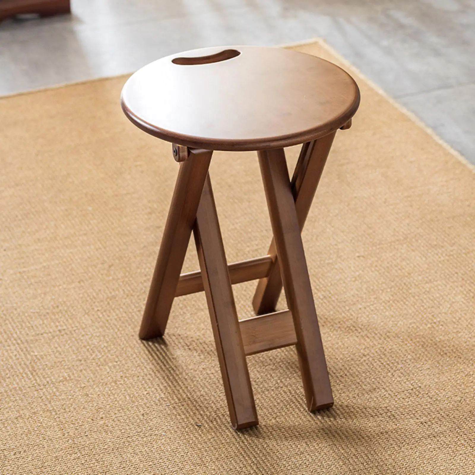 

Folding Stool Kitchen Chair Portable Round Furniture with Handle Folding Bar Stool Folding Chair for Kitchen Dorm Home Vanity