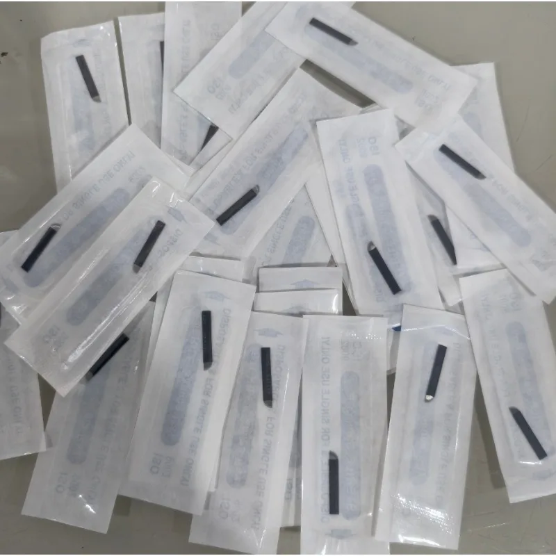

50pcs 0.18mm Nano Super Sharp Black tebori Microblading Needles Permanent Makeup Needle Eyebrow Manual Tattoo Needles Blade 3D