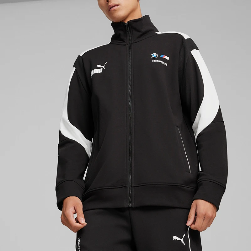 Chaqueta de hombre Puma, auténtica, con cierre de cremallera, cuello alto y diseño de carreras BMW, modelo 624137-01.