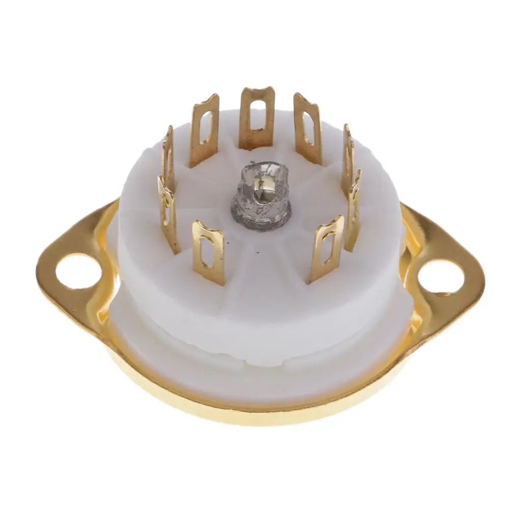 Gold-plated 9-pin PCB Mounting Tube Socket Made Of Ceramic for E88CC, 12AT7,