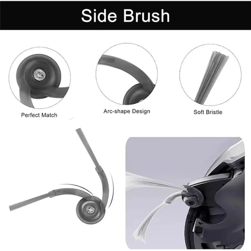 ABUS-Kit Aksesori Pengganti untuk Suku Cadang Penyedot Debu Robot Roborock Saros Z70, Kantong Debu Sikat Samping Filter Hepa + 6 Pel