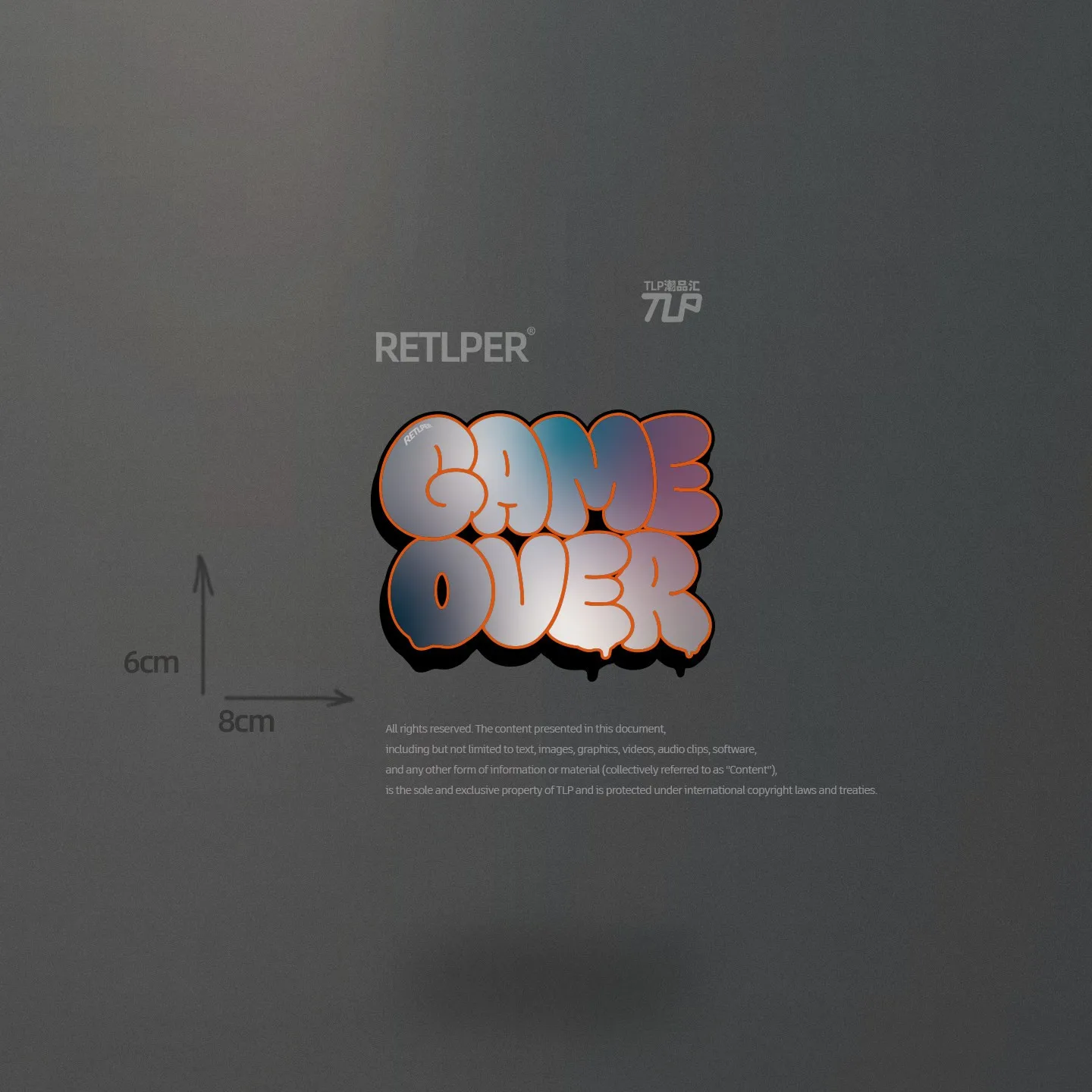 Retlper reflecterende autostickers Originele Game over handgeschilderde graffiti-tekst Waterdichte platte stickers voor auto's en motorfietsen