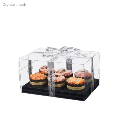 Cupcake Boxes Pvc Transparent Cup Box for 2/4/6/12 Cupcakes Birthday Cake Box Inches Heightening Thick Plastic Birthday Gift Dec