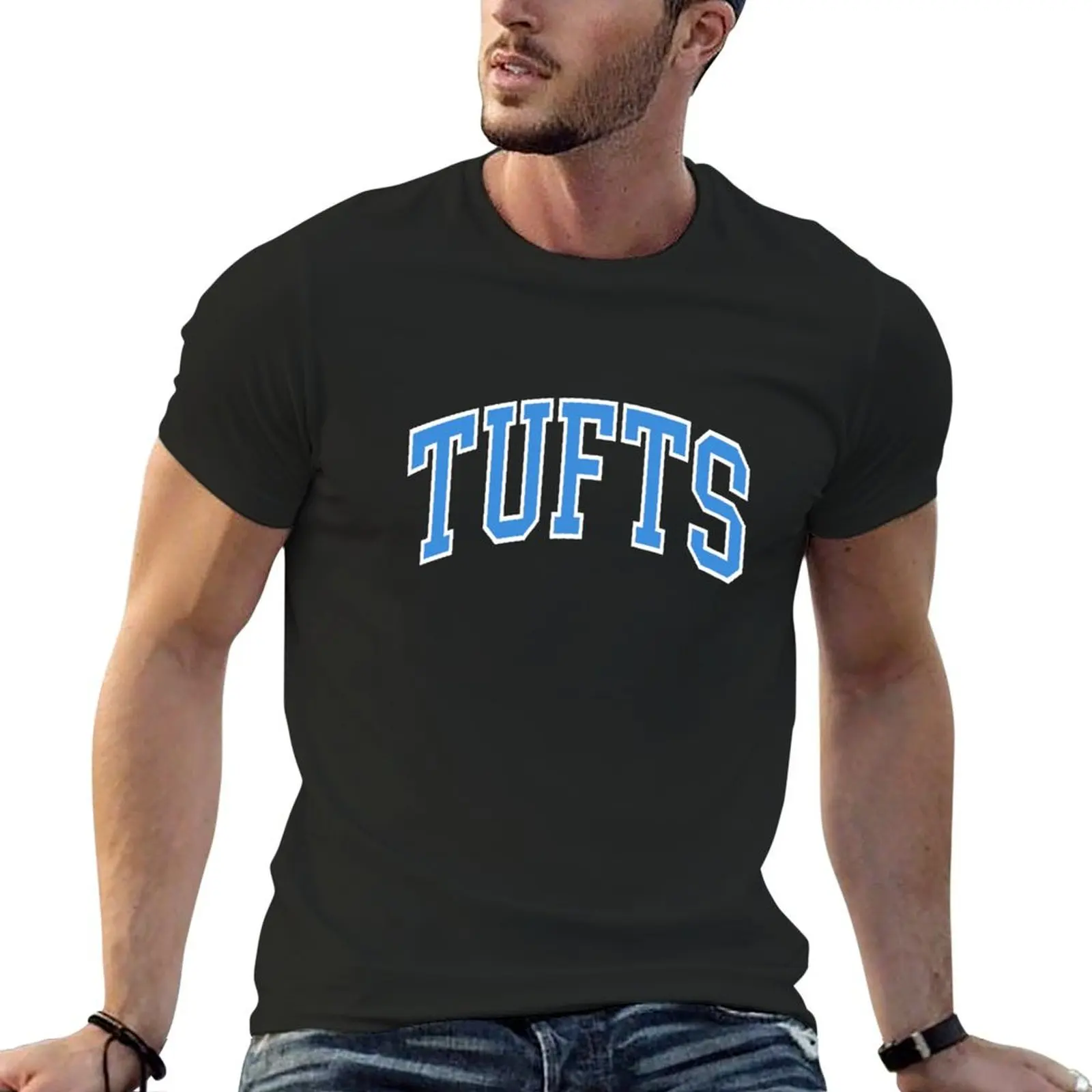 tufts - college font curved T-Shirt custom t shirt T-shirts man anime shirt mens shirts graphic tee