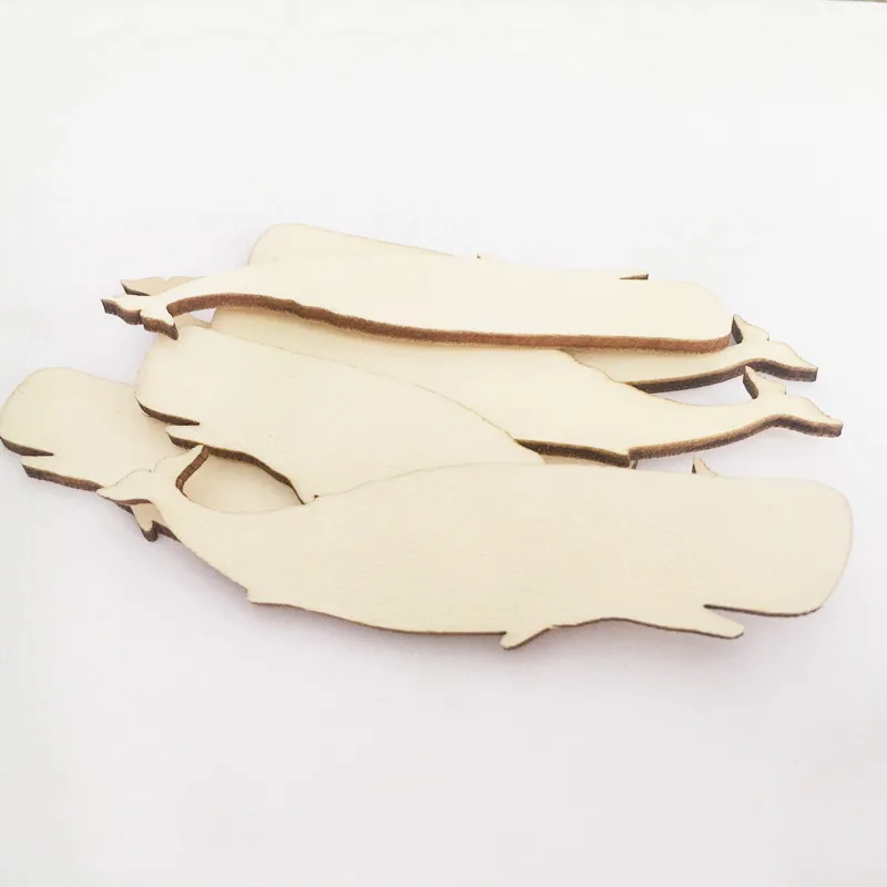 30Pcs Whale Shape Wood Scatters Wall Stick Modern Home Decoration Crafts Market Store & School Wall Decor Ornament