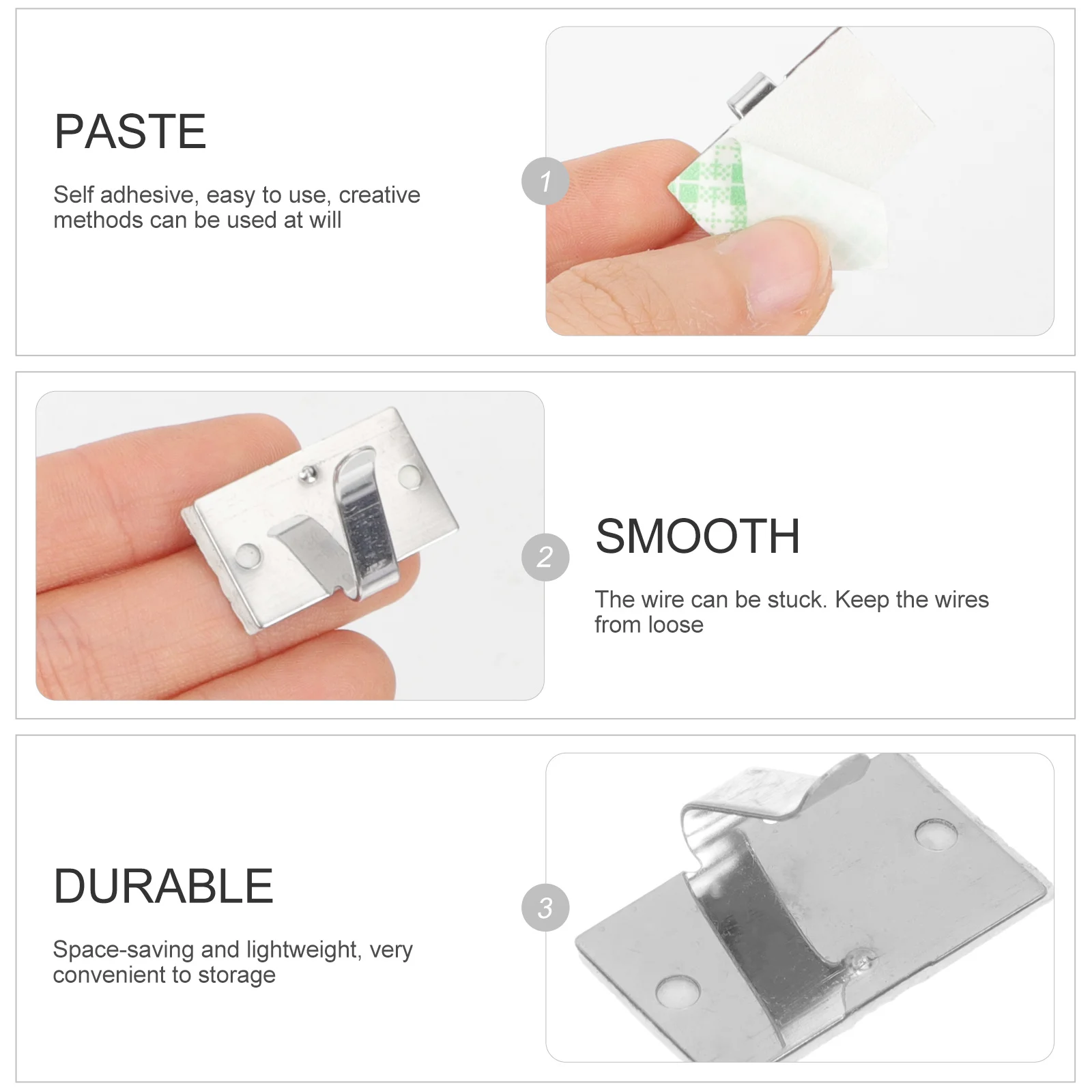 

50Pcs Appliance Cord Organizers Metal Fixing Buckle Self Adhesive Cable Management Clip for Office Kitchen Use