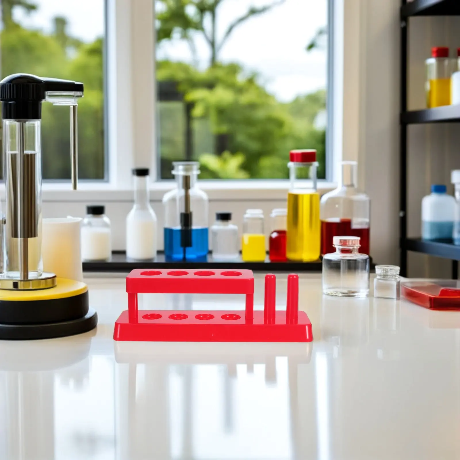 1Set Stem Science Experiment Tubes Plastic Chemistry Test Tubes Rack Sample Spoon Measuring Cup Physics Experiment Kit Home view 3