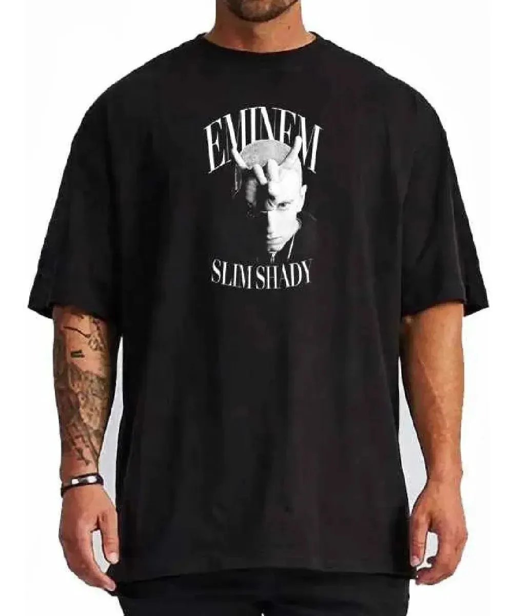 Men's Retro Hip Hop Artist Vintage T-Shirt, 90s Rap Legend Lyric Collage Graphic Streetwear Washed Tee