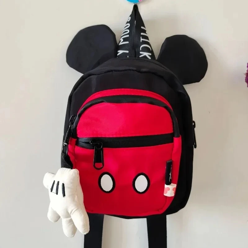 Disney Mickey New Children\'s School Bag Girls Backpack Mickey Mouse Little Hand Pendant Mini Fashion Backpack