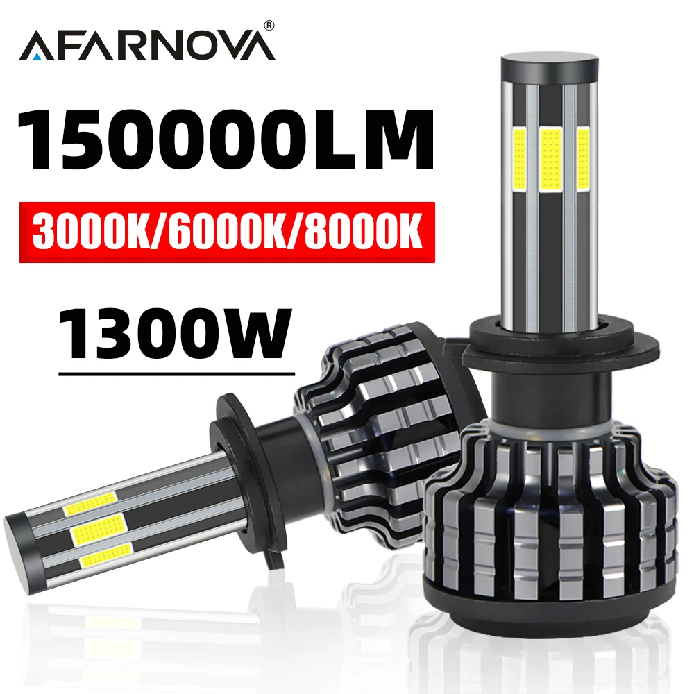 150000LM 1300W H7 9007 Led Bulb 360 For Projector Lenses 9005 Hb3 9006 Hb4  Fog Lights Auto Lamps 6 Sided 4570 CSP Super Bright