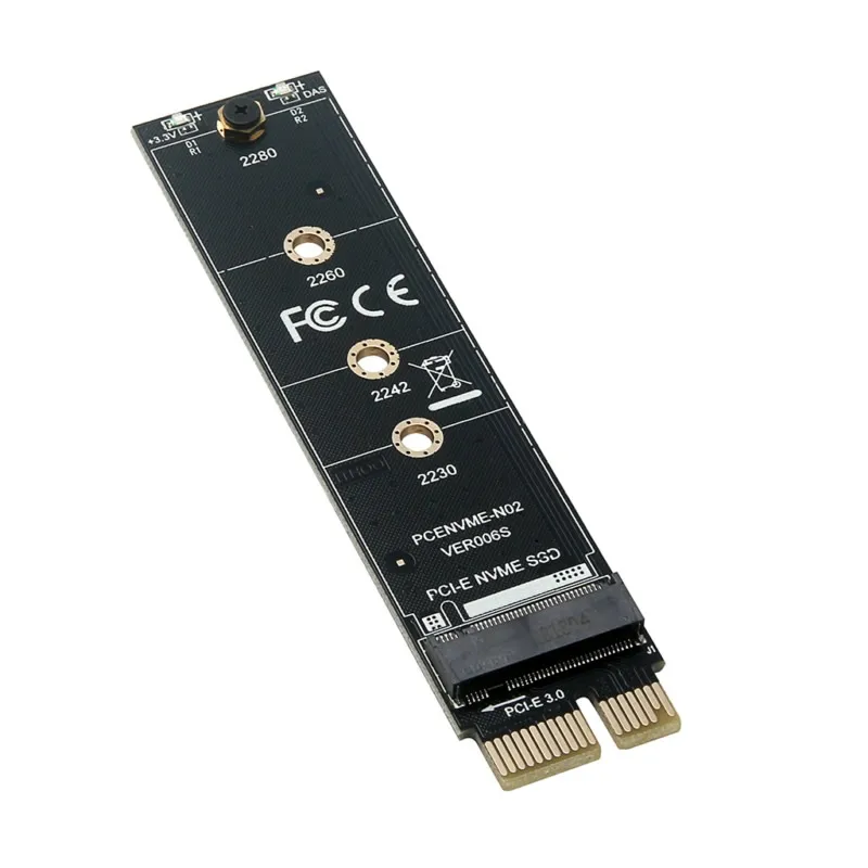 PCIE To M2 Adapter NVMe SSD M2 PCIE X1 Raiser PCI-E PCI M Key Connector Supports 2230 2242 2260 2280 M.2 SSD Full Speed