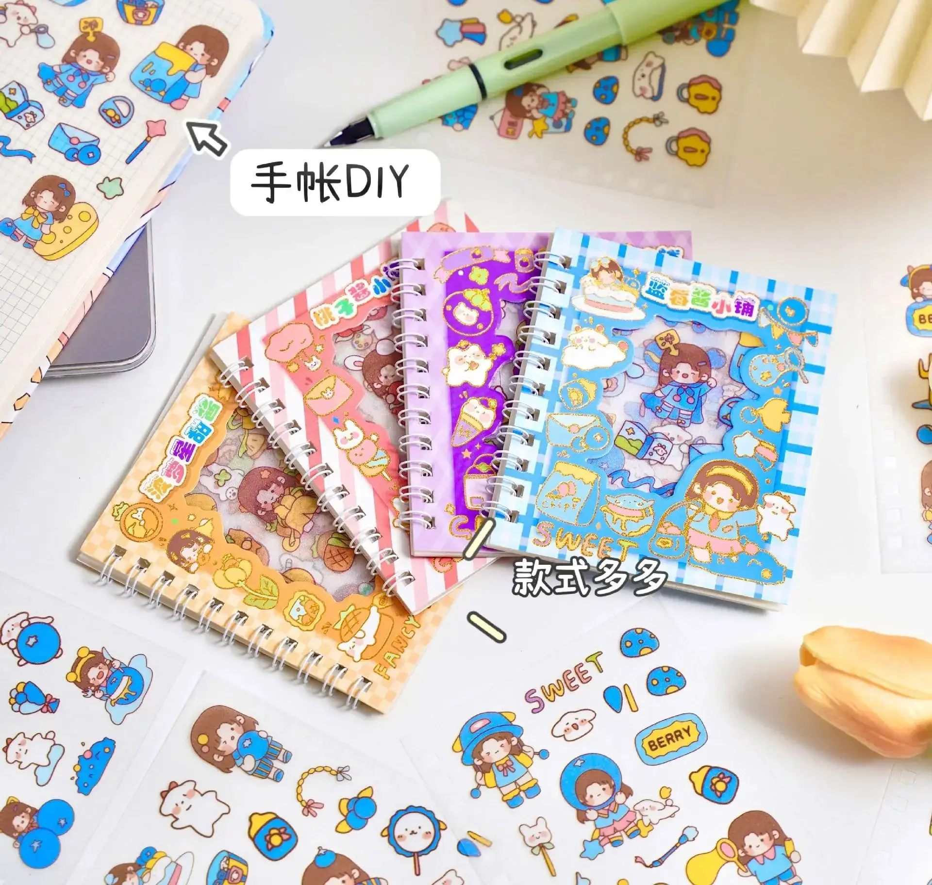 Frosted Handbook Stickers Cartoon DIY Decorative Material Sticker Cute Waterproof Journal Sticker Book School Supplies