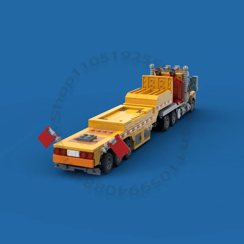 697 pçs transporte carro construção caminhão e reboque passo moc personalizar bloco de construção modular popular brinquedo diy presente aniversário