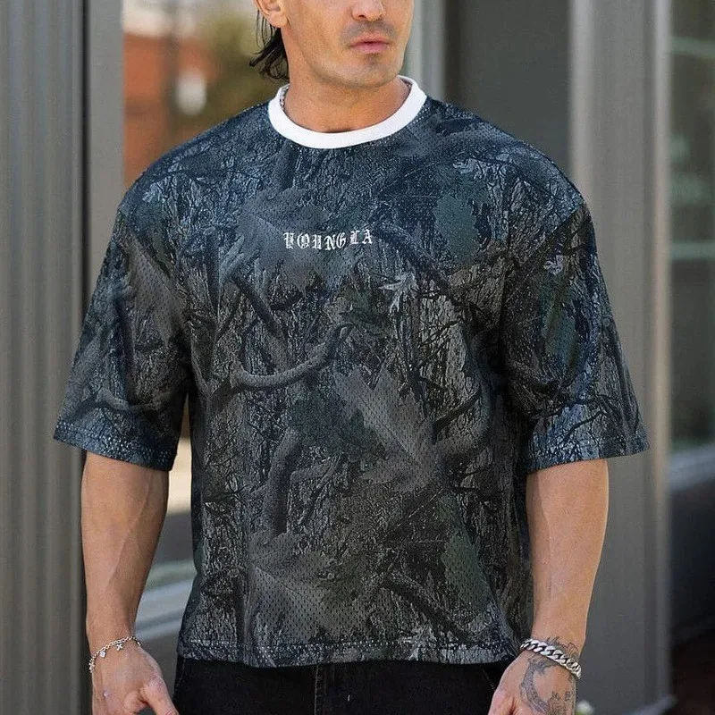 

Men's Quick Dry Golf Training T Shirt Summer Sports Fitness Mesh Short Sleeve Tee