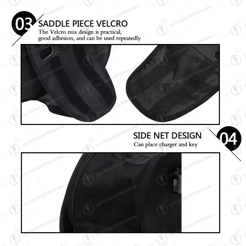 Accessoires de moto, sac de selle à surface dure, sac arrière pour bagages avec housse de pluie