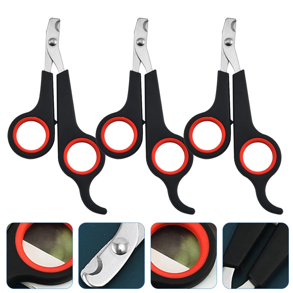 

3Pcs Stainless Steel Pet Nail Clippers Anti-Cut Blood Line Safe Design for Cats Dogs Ergonomic Grip Durable Tpr PP Materials