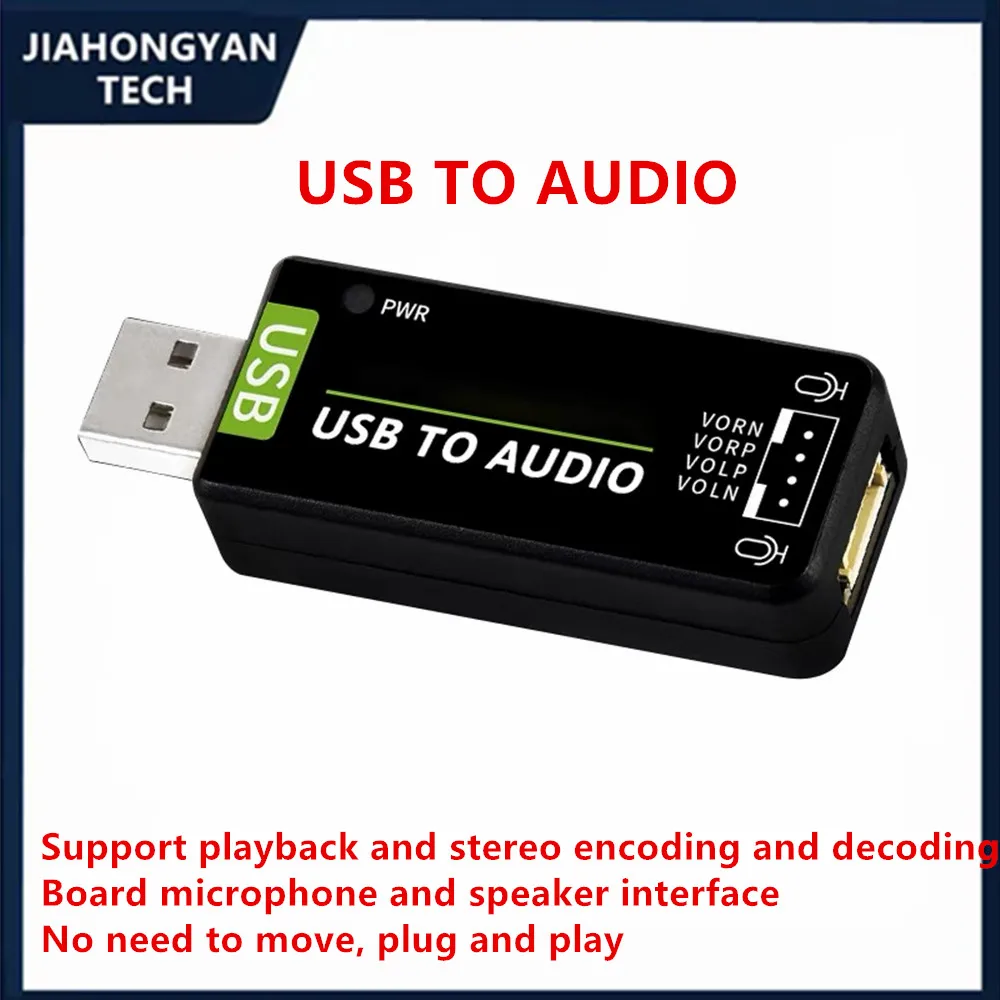 For Raspberry Pi USB to audio module, no drive sound card, onboard microphone/speaker capable of playing/recording stereo sound